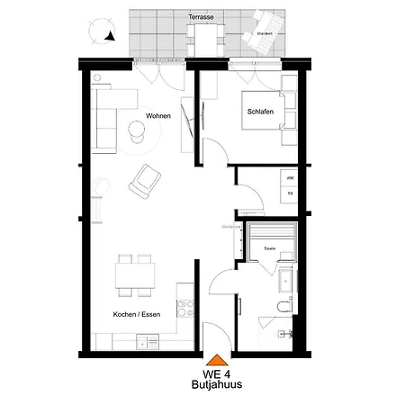 Butjahuus - Neues Mit Sauna In Strandnähe Apartment Tossens